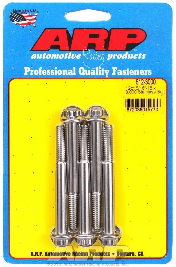ARP S/S Bolt Kit - 12pt. (5) 5/16-18 x 3.000