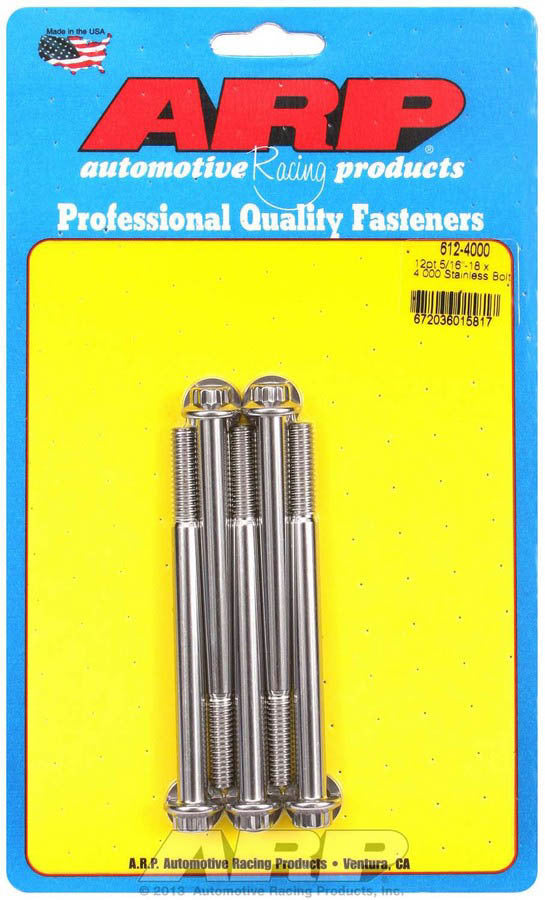ARP S/S Bolt Kit - 12pt. (5) 5/16-18 x 4.000