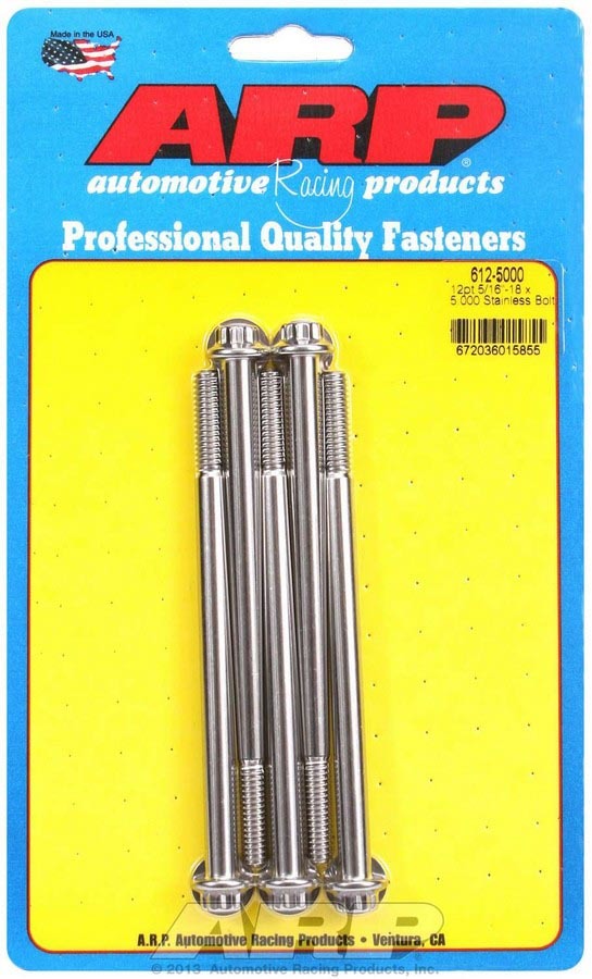 ARP S/S Bolt Kit - 12pt. (5) 5/16-18 x 5.000