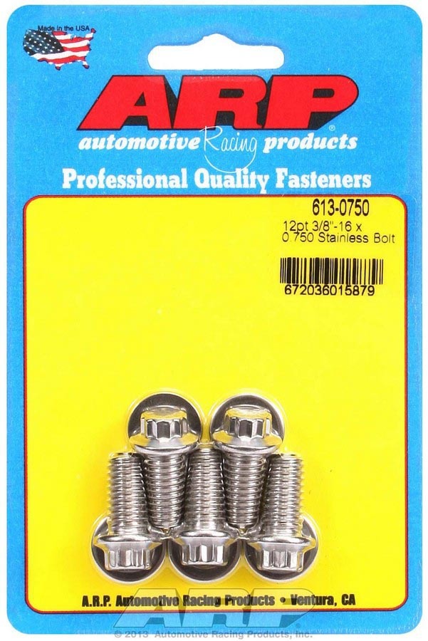 ARP S/S Bolt Kit - 12pt. (5) 3/8-16 x .750