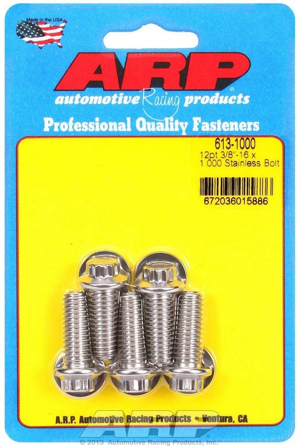 ARP S/S Bolt Kit - 12pt. (5) 3/8-16 x 1.000
