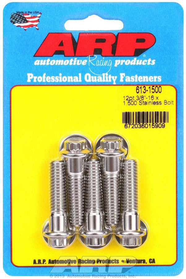 ARP S/S Bolt Kit - 12pt. (5) 3/8-16 x 1.500