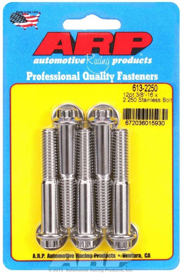 ARP S/S Bolt Kit - 12pt. (5) 3/8-16 x 2.250