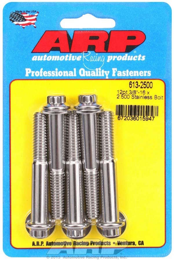ARP S/S Bolt Kit - 12pt. (5) 3/8-16 x 2.500