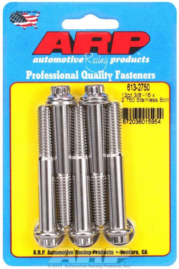 ARP S/S Bolt Kit - 12pt. (5) 3/8-16 x 2.750