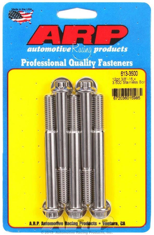 ARP S/S Bolt Kit - 12pt. (5) 3/8-16 x 3.500