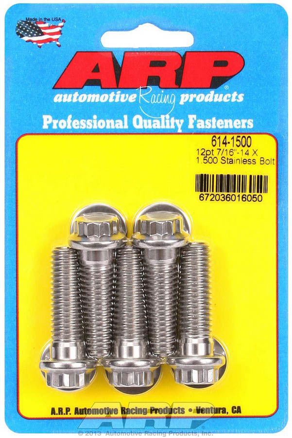 ARP S/S Bolt Kit - 12pt. (5) 7/16-24 x 1.500