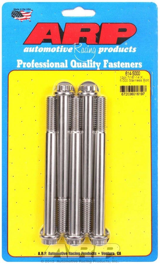 ARP S/S Bolt Kit - 12pt. (5) 7/16-24 x 5.000