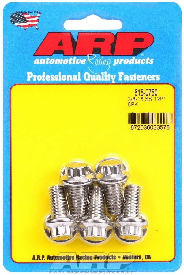 ARP S/S Bolt Kit - 12pt. (5) 3/8-16 x 0.750