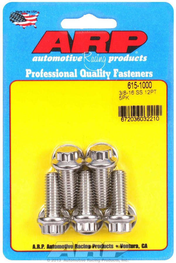 ARP S/S Bolt Kit - 12pt. (5) 3/8-16 x 1.000