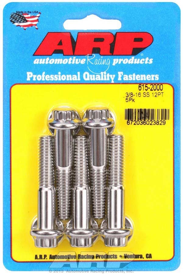 ARP S/S Bolt Kit - 12pt. (5) 3/8-16 x 2.000