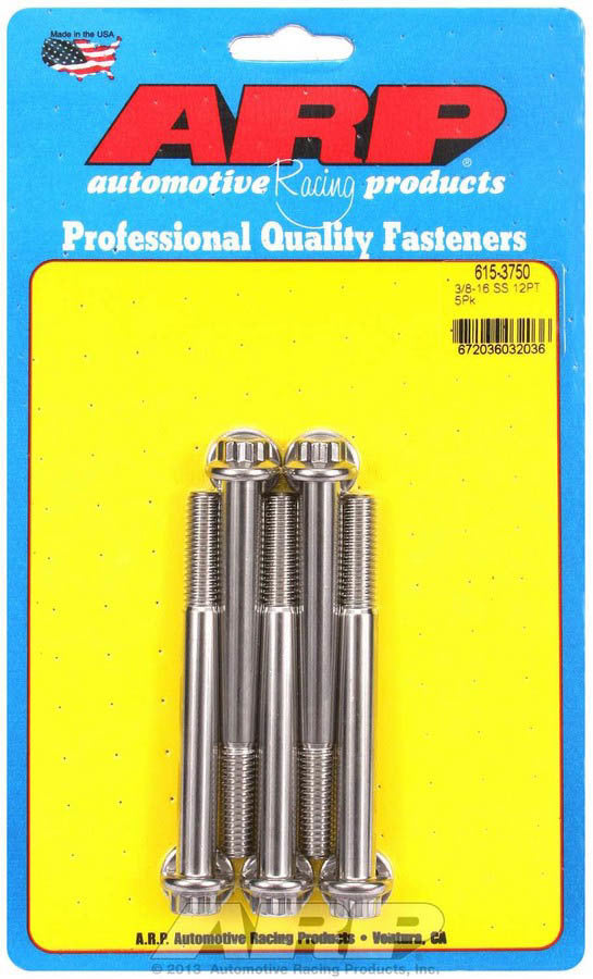 ARP S/S Bolt Kit - 12pt. (5) 3/8-16 x 3.750