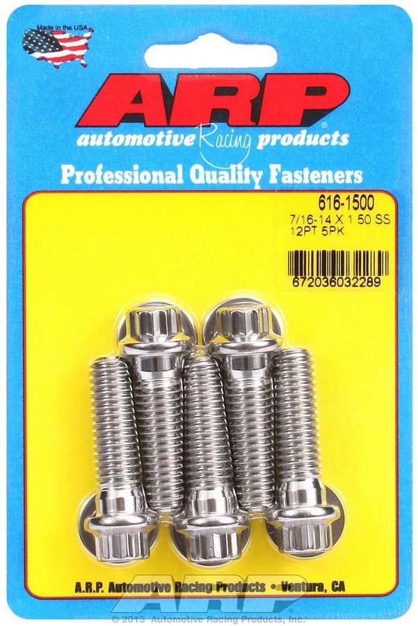 ARP S/S Bolt Kit - 12pt. (5) 7/16-14 x 1.500
