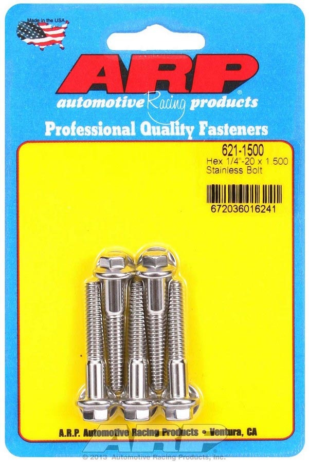ARP S/S Bolt Kit - 6pt. (5) 1/4-20 x 1.500
