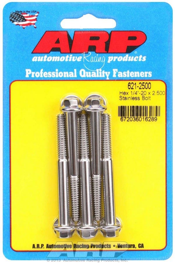 ARP S/S Bolt Kit - 6pt. (5) 1/4-20 x 2.500