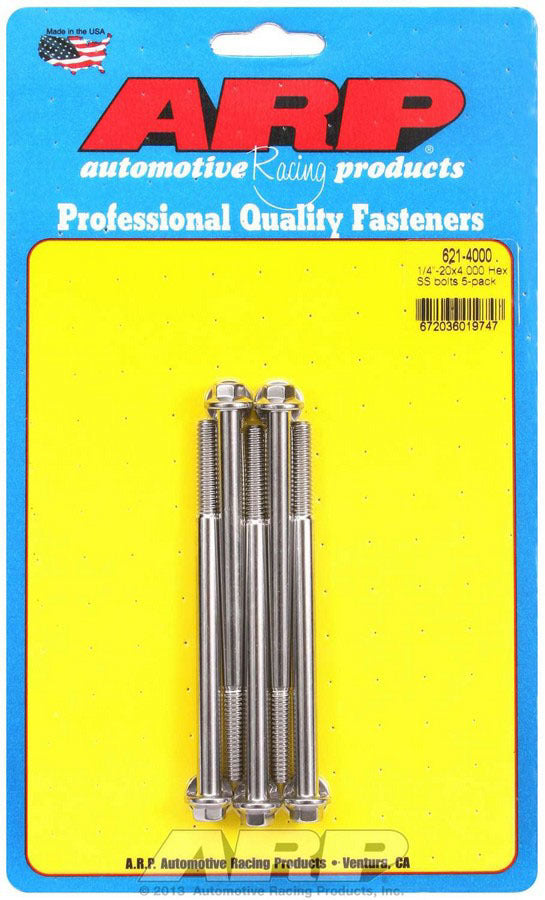 ARP S/S Bolt Kit - 6pt. (5) 1/4-20 x 4.000