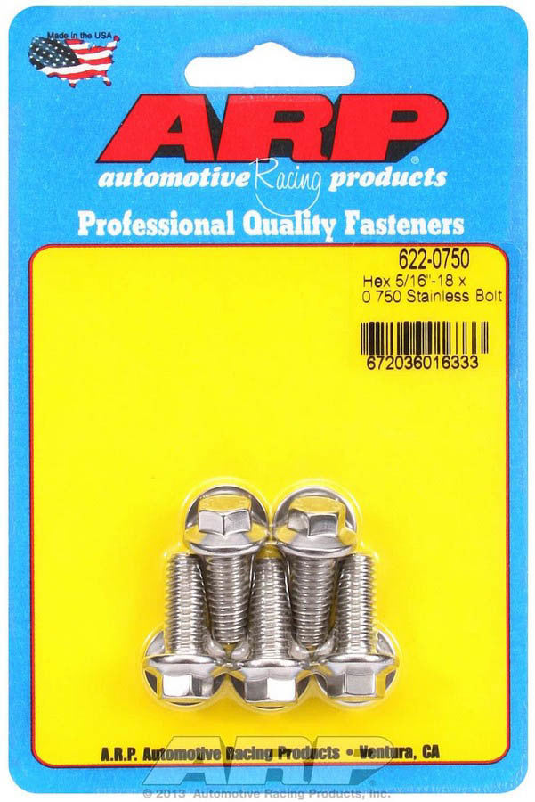 ARP S/S Bolt Kit - 6pt. (5) 5/16-18 x .750