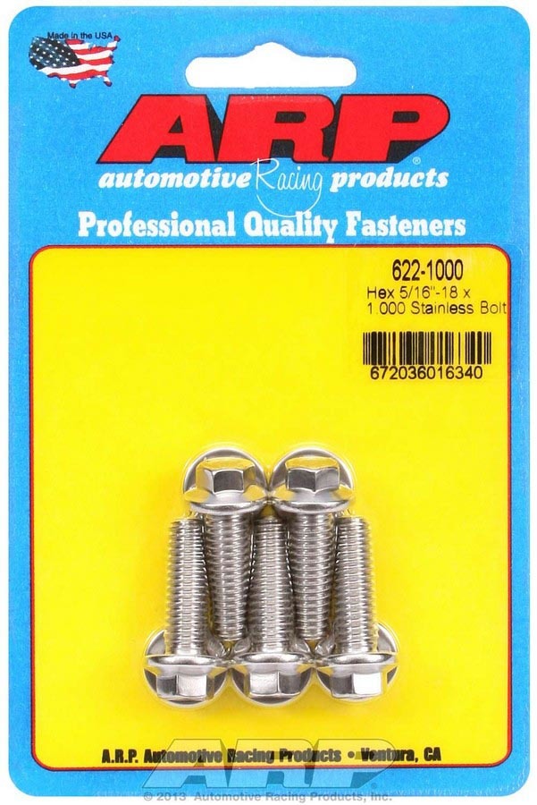 ARP S/S Bolt Kit - 6pt. (5) 5/16-18 x 1.000