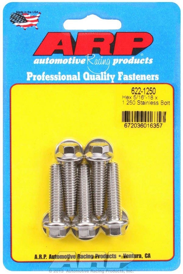 ARP S/S Bolt Kit - 6pt. (5) 5/16-18 x 1.250