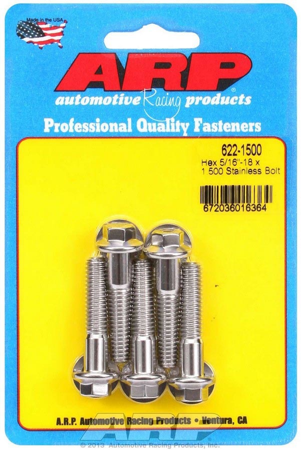 ARP S/S Bolt Kit - 6pt. (5) 5/16-18 x 1.500