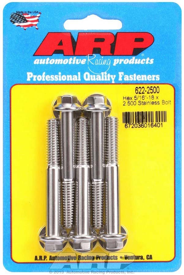 ARP S/S Bolt Kit - 6pt. (5) 5/16-18 x 2.500