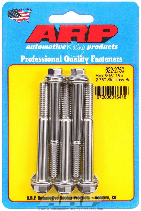 ARP S/S Bolt Kit - 6pt. (5) 5/16-18 x 2.750