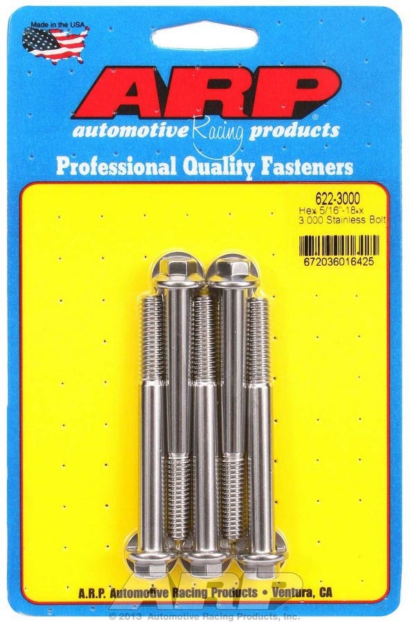 ARP S/S Bolt Kit - 6pt. (5) 5/16-18 x 3.000