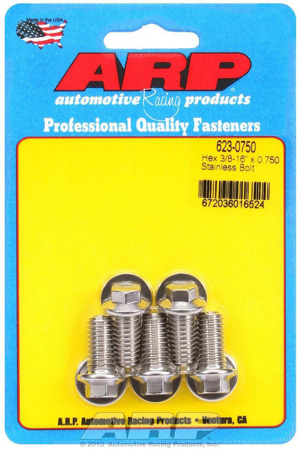 ARP S/S Bolt Kit - 6pt. (5) 3/8-16 x .750