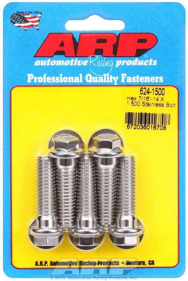ARP S/S Bolt Kit - 6pt. (5) 7/16-14 x 1.500