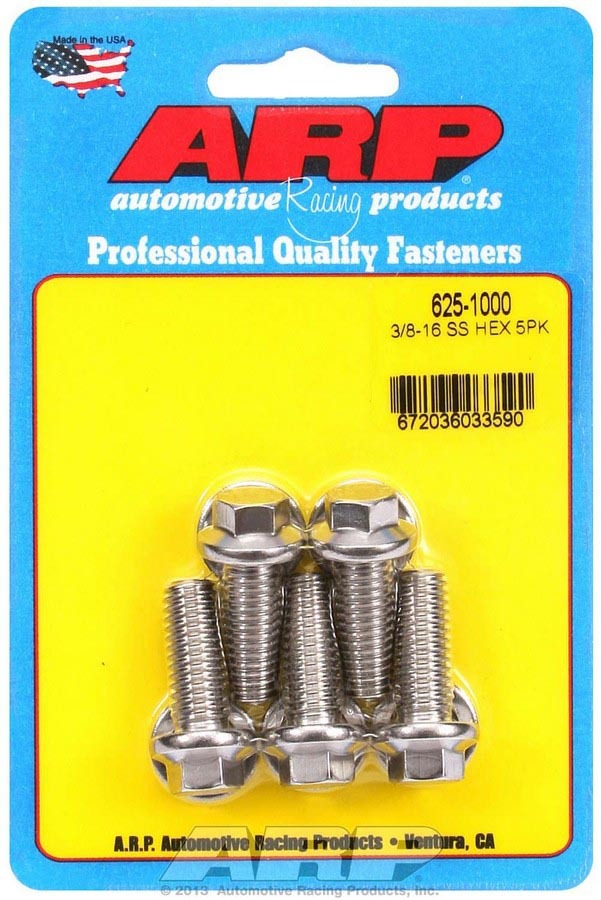 ARP S/S Bolt Kit - 6pt. (5) 3/8-16 x 1.000