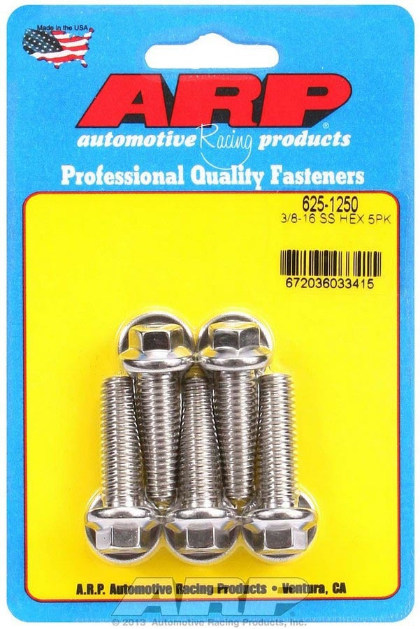 ARP S/S Bolt Kit - 6pt. (5) 3/8-16 x 1.250