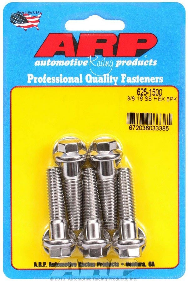 ARP S/S Bolt Kit - 6pt. (5) 3/8-16 x 1.500