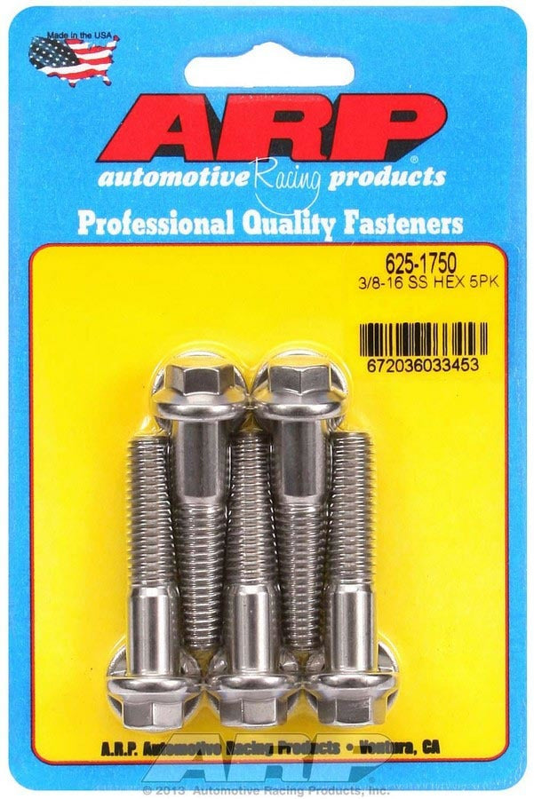 ARP S/S Bolt Kit - 6pt. (5) 3/8-16 x 1.750