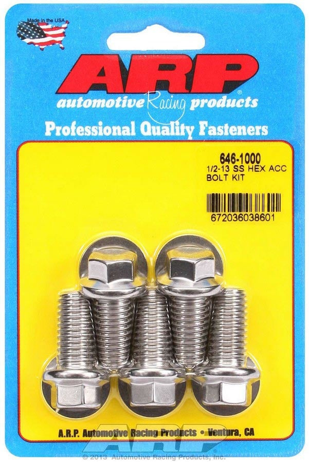 ARP 1/2-13 x 1.000 6pt SS Bolt Kit 5pk