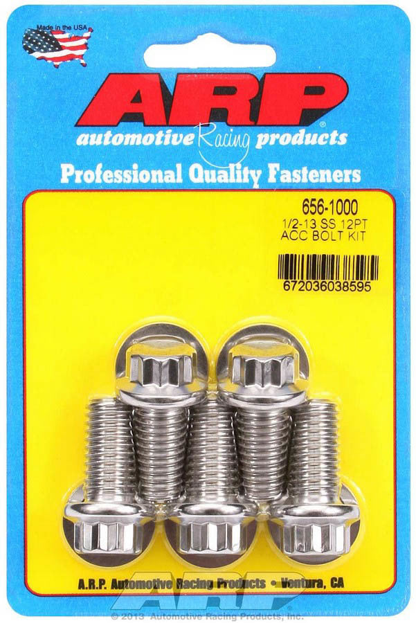 ARP S/S Bolt Kit - 12pt. (5) 1/2-13 x 1.000