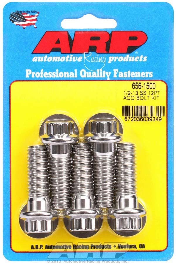 ARP S/S Bolt Kit - 12pt. (5) 1/2-13 x 1.500