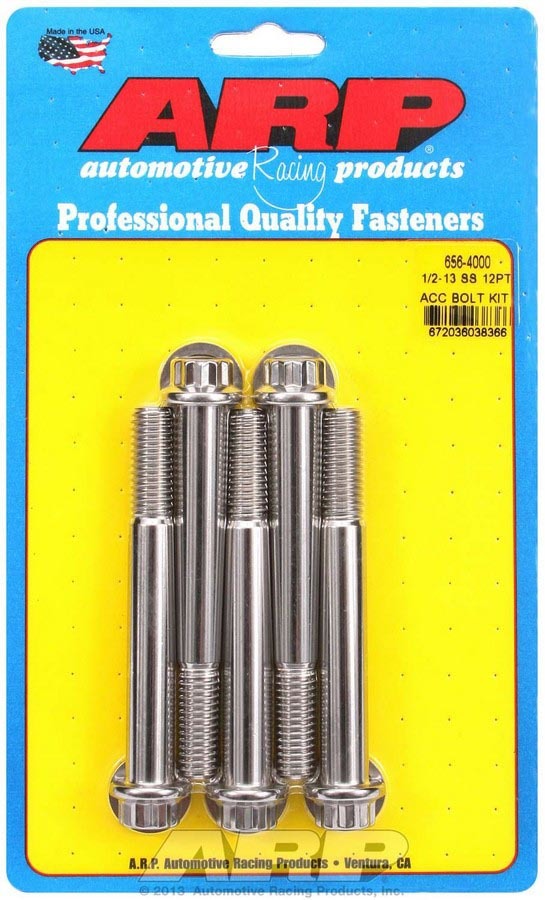 ARP S/S Bolt Kit - 12pt. (5) 1/2-13 x 4.000
