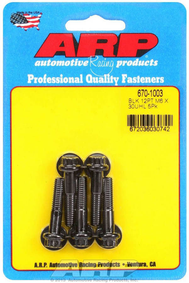 ARP Bolt Kit - 12pt. (5) 6mm x 1.00 x 30mm