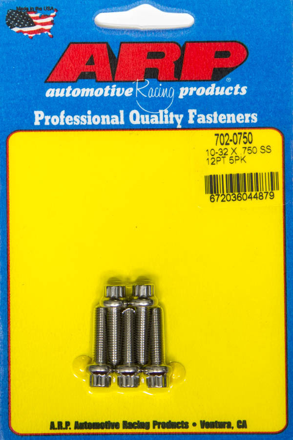 ARP S/S Bolt Kit -12pt (5pk) 10-32 x .750