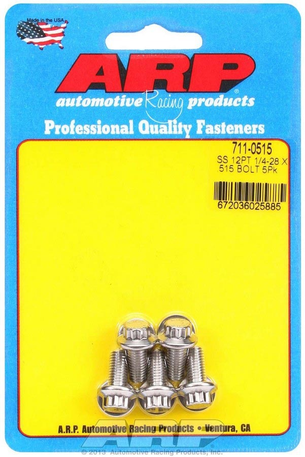 ARP S/S Bolt Kit - 12pt. (5) 1/4-28 x .515