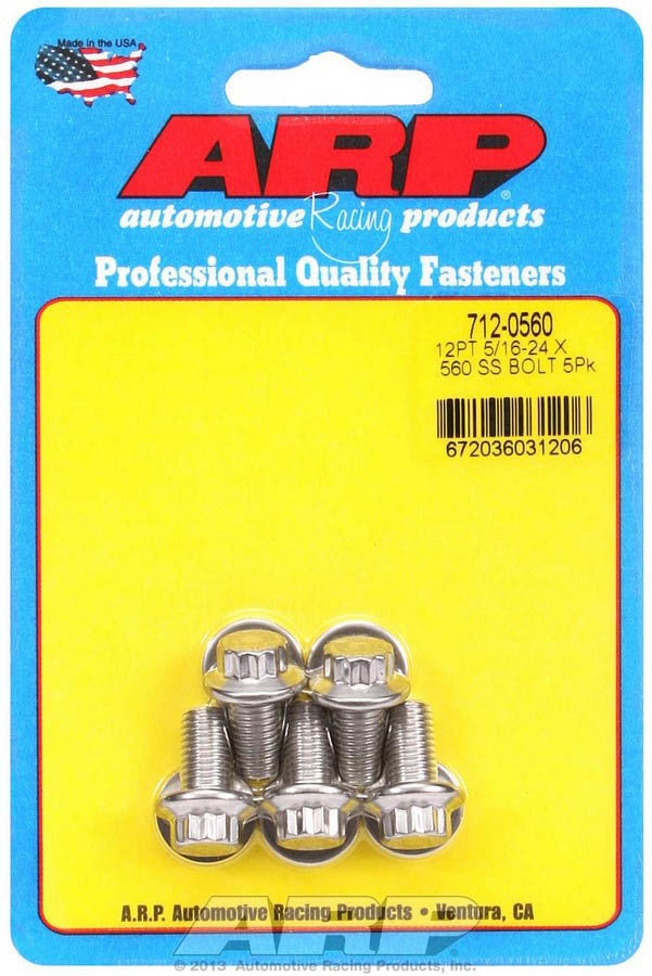 ARP S/S Bolt Kit - 12pt. (5) 5/16-24 x .560