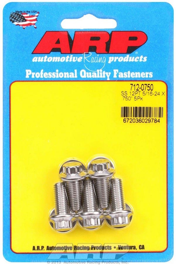 ARP S/S Bolt Kit - 12pt. (5) 5/16-24 x .750