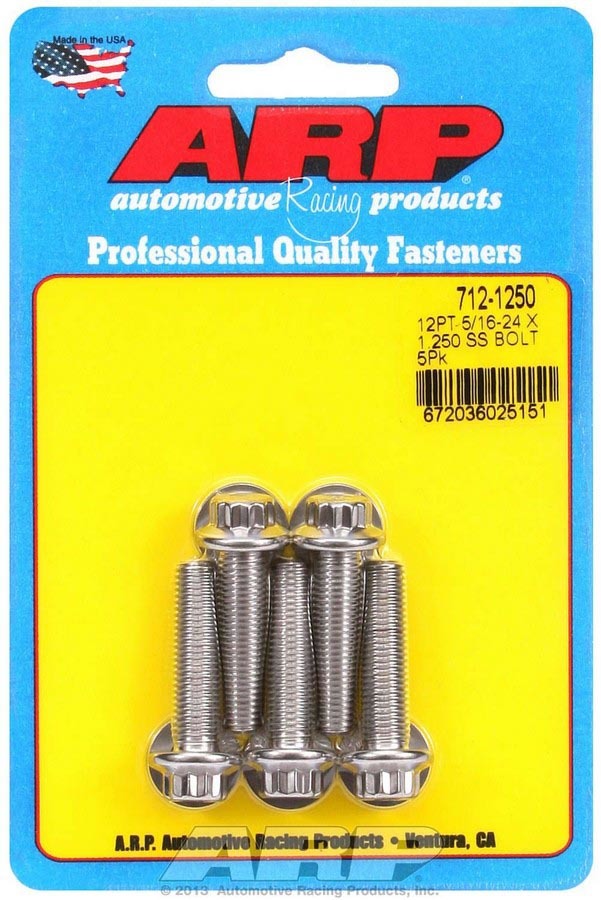 ARP S/S Bolt Kit - 12pt. (5) 5/16-24 x 1.250