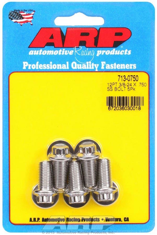 ARP S/S Bolt Kit - 12pt. (5) 3/8-24 x .750
