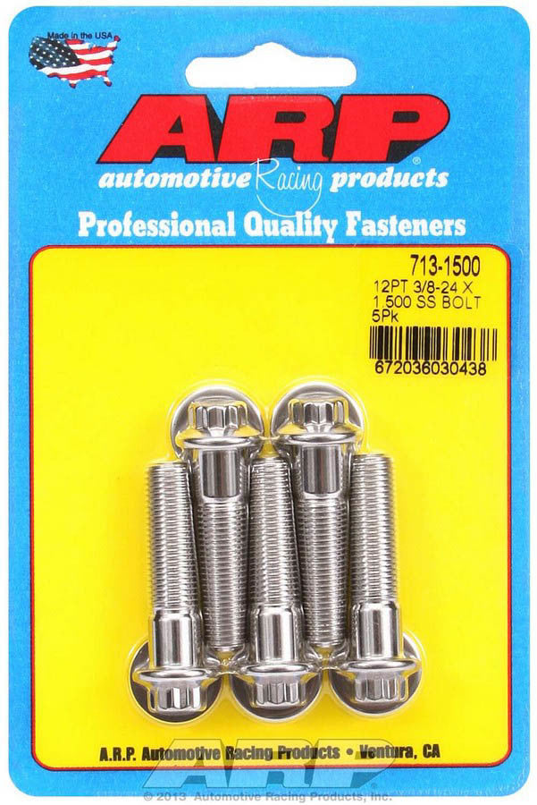 ARP S/S Bolt Kit - 12pt. (5) 3/8-24 x 1.500