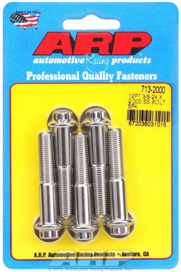 ARP S/S Bolt Kit - 12pt. (5) 3/8-24 x 2.000