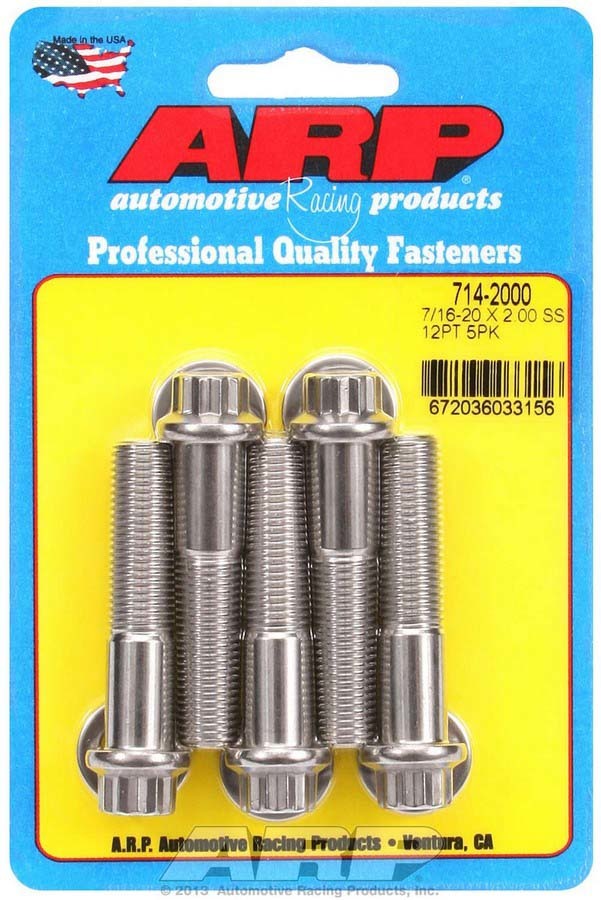ARP 7/16-20 x 2.000 12pt SS Bolt Kit 5pk