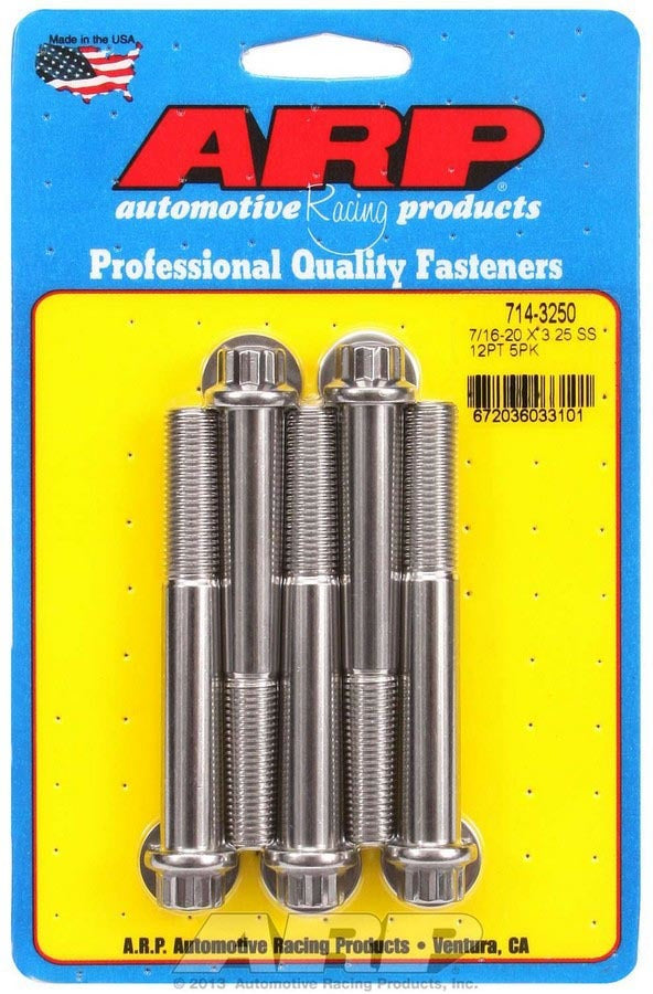 ARP 7/16-20 x 3.250 12pt SS Bolt Kit 5pk