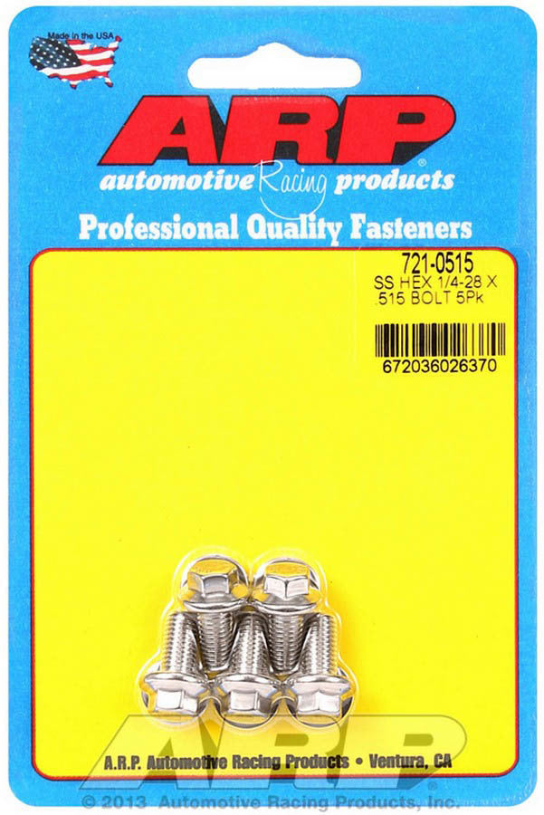 ARP S/S Bolt Kit - 6pt. (5) 1/4-28 x 0.515