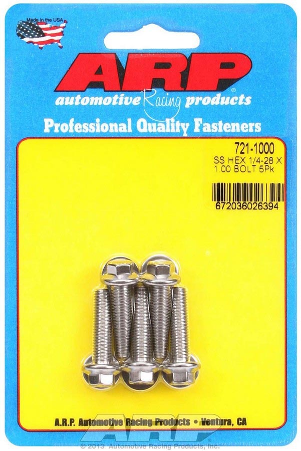 ARP S/S Bolt Kit - 6pt. (5) 1/4-28 x 1.000